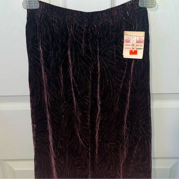 Bakers Dresses & Skirts - Velvet Pencil Skirt in Rich Burgundy, Sparkly Accents